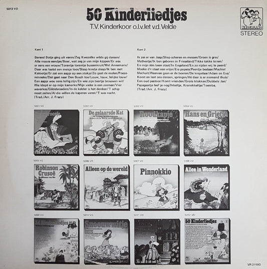 T.V. Kinderkoor - 50 Kinderliedjes 2 (LP) 50893 Vinyl LP Vinyl Zeer Goed / Hoesje Goed "VINYLSINGLES.NL"