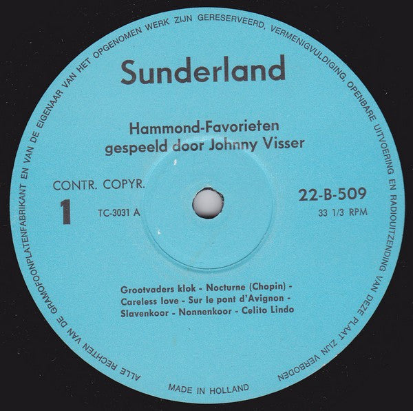 Johnny Visser - Hammond Favorieten (LP) 42100 Vinyl LP VINYLSINGLES.NL