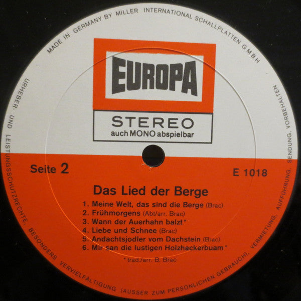 Alfons Zitz, Tino del Molino - Das Lied Der Berge (LP) 49205 Vinyl LP Goede Staat