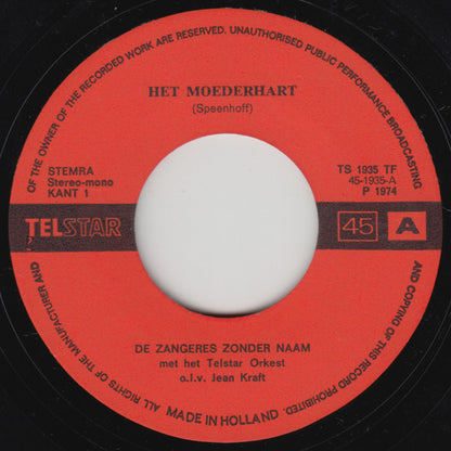 Zangeres Zonder Naam - Het Moederhart 00053 33214 33415 Vinyl Singles VINYLSINGLES.NL