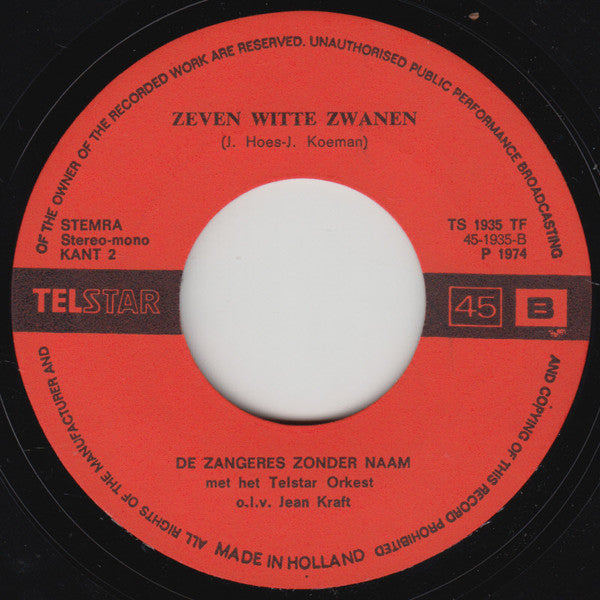 Zangeres Zonder Naam - Het Moederhart 00053 33214 33415 Vinyl Singles VINYLSINGLES.NL