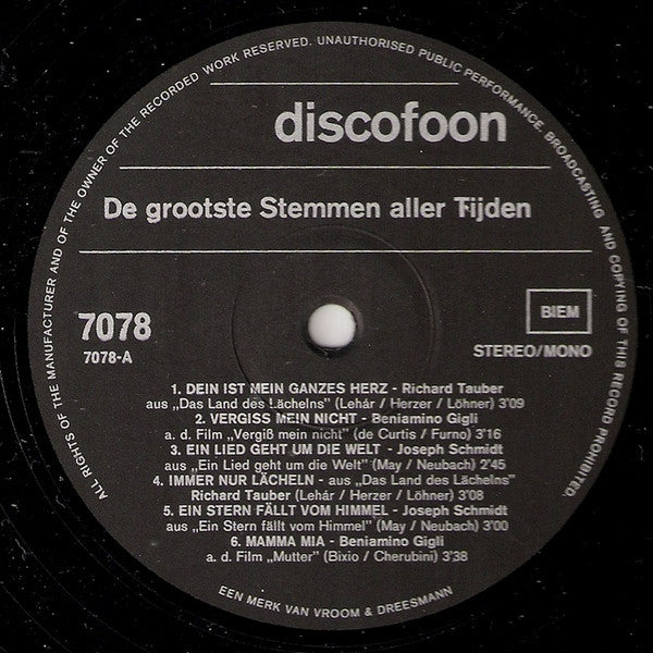 Various - De Grootste Stemmen Aller Tijden (LP) 44385 Vinyl LP Goede Staat