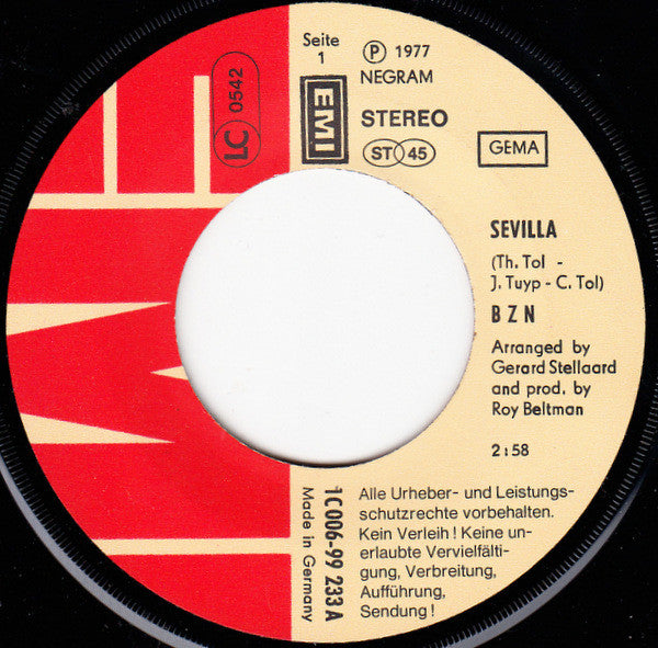 BZN - Sevilla 26875 12250 Vinyl Singles Goede Staat