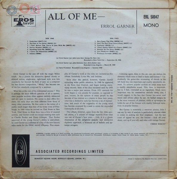 Erroll Garner - All Of Me (LP) 44369 Vinyl LP VINYLSINGLES.NL