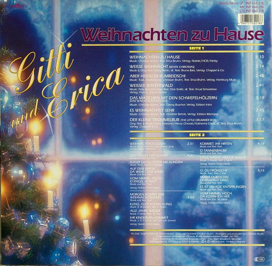 Gitti Und Erica - Weihnachten Zu Hause (LP) Vinyl LP Vinyl Zeer Goed / Hoesje Goed "VINYLSINGLES.NL"