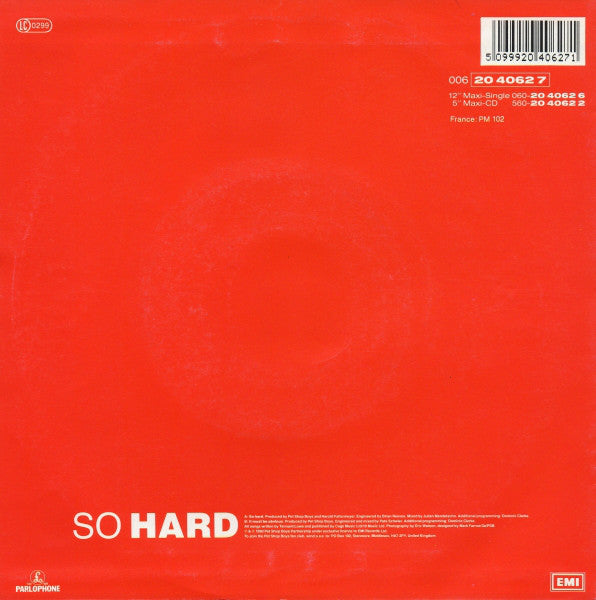 Pet Shop Boys - So Hard 20086 Vinyl Singles VINYLSINGLES.NL