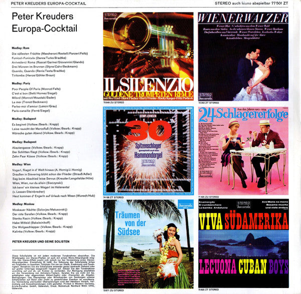 Peter Kreuder Und Seine Solisten - Peter Kreuders Europa-Cocktail (LP) 42574 Vinyl LP VINYLSINGLES.NL