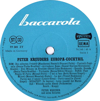 Peter Kreuder Und Seine Solisten - Peter Kreuders Europa-Cocktail (LP) 42574 Vinyl LP VINYLSINGLES.NL