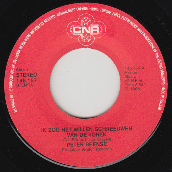 Peter Beense - Ik Zou Het Willen Schreeuwen Van De Toren 31036 35184 37551 Vinyl Singles VINYLSINGLES.NL