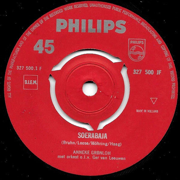 Anneke Gronloh - Soerabaja Vinyl Singles Vinyl Very Good (VG) <br> Hoes Good Plus (G+)