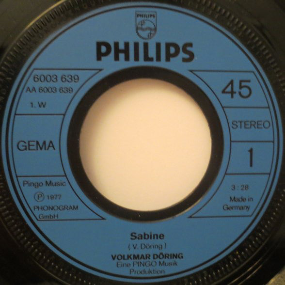 Volkmar Döring - Sabine 22770 Vinyl Singles Goede Staat