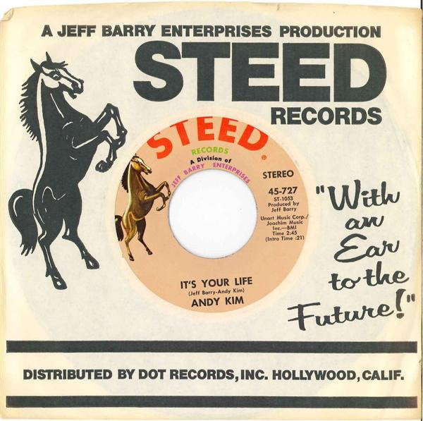 Andy Kim - It's Your Life Vinyl Singles Vinyl Very Good (VG) <br> Hoes Good Plus (G+)