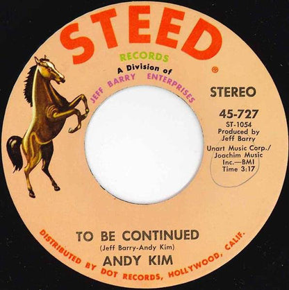 Andy Kim - It's Your Life Vinyl Singles Vinyl Very Good (VG) <br> Hoes Good Plus (G+)