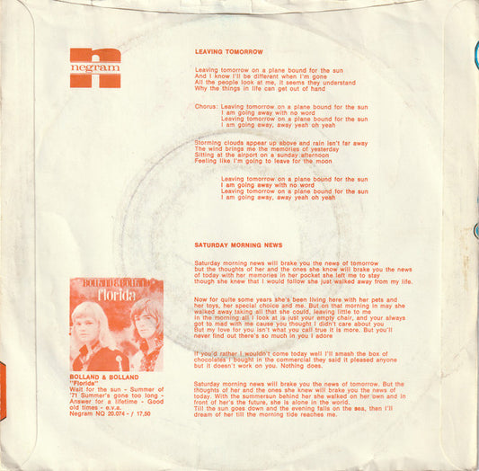 Bolland & Bolland - Leaving Tomorrow