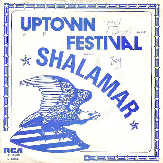 Shalamar - Uptown Festival 07390 Vinyl Singles Vinyl Very Good (VG) <br> Hoes Good Plus (G+)