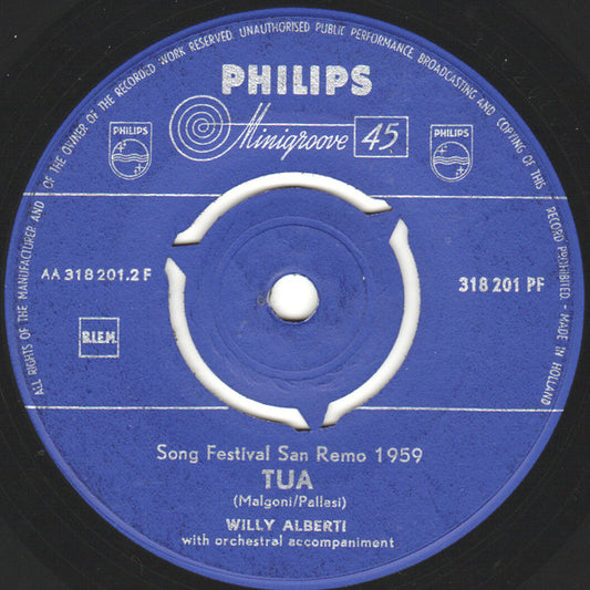 Willy Alberti - Una Marcia In Fa 16354 Vinyl Singles Vinyl Zeer Goed / Hoesje Generic "VINYLSINGLES.NL"
