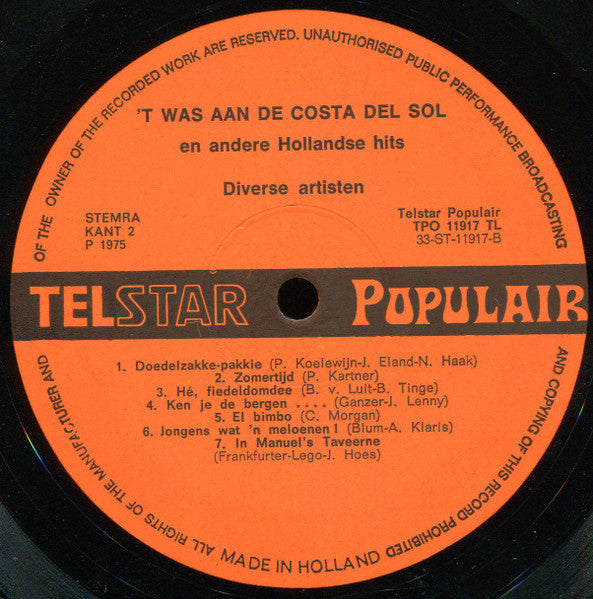Various - 'T Was Aan De Costa Del Sol (LP) 40728 40748 49606 Vinyl LP VINYLSINGLES.NL