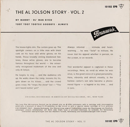 Al Jolson - The Al Jolson Story Vol.II (EP) 27395 Vinyl Singles EP Goede Staat