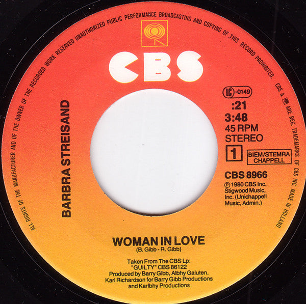 Barbra Streisand - Woman In Love Vinyl Singles VINYLSINGLES.NL