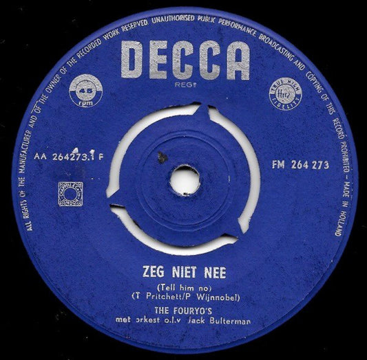 Fouryo's - Zeg Niet Nee 14179 17180 Vinyl Singles VINYLSINGLES.NL