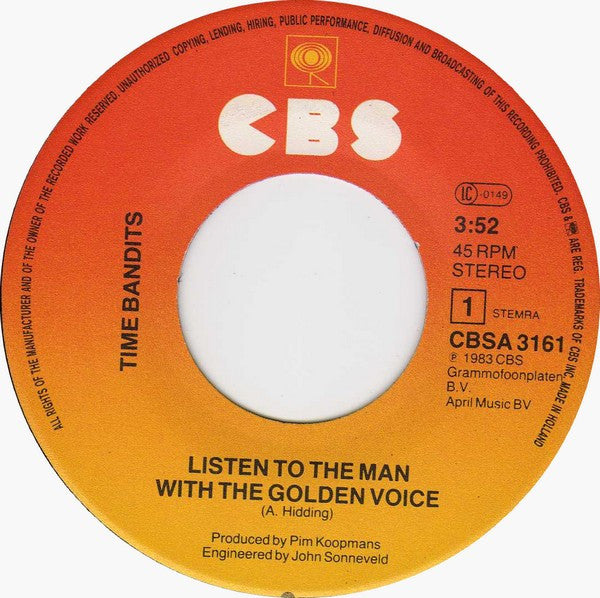 Time Bandits - Listen To The Man With The Golden Voice Vinyl Singles VINYLSINGLES.NL