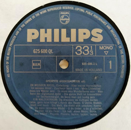 Various - Hoogtepunten Uit Beroemde Operettes (LP) Vinyl LP Vinyl Zeer Goed / Hoesje Goed "VINYLSINGLES.NL"