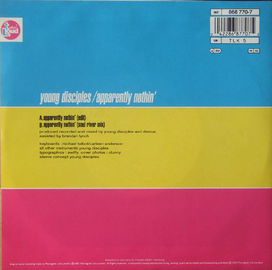 Young Disciples - Apparently Nothin' Vinyl Singles Vinyl Zeer Goed / Hoesje Goed "VINYLSINGLES.NL"