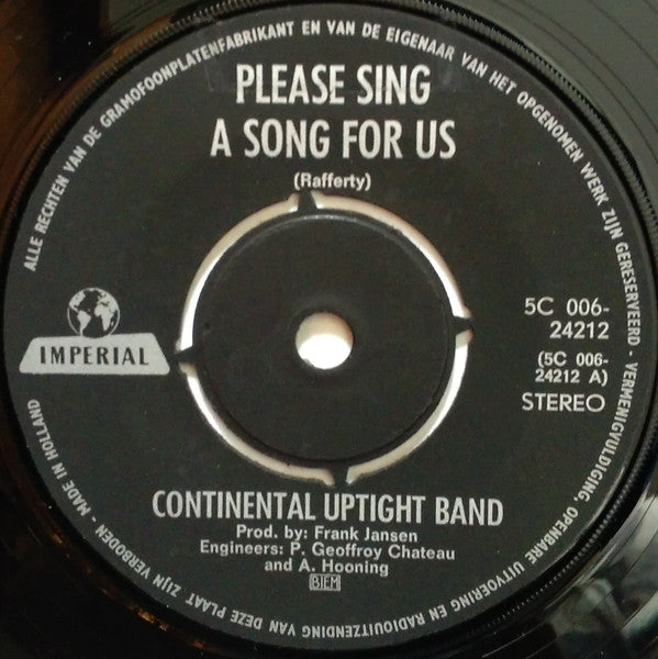 Continental Uptight Band - Please Sing A Song For Us 13862 Vinyl Singles VINYLSINGLES.NL