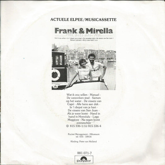 Frank & Mirella - Stille Liefde Still Verdriet 33520 Vinyl Singles Vinyl Zeer Goed / Hoesje Goed "VINYLSINGLES.NL"