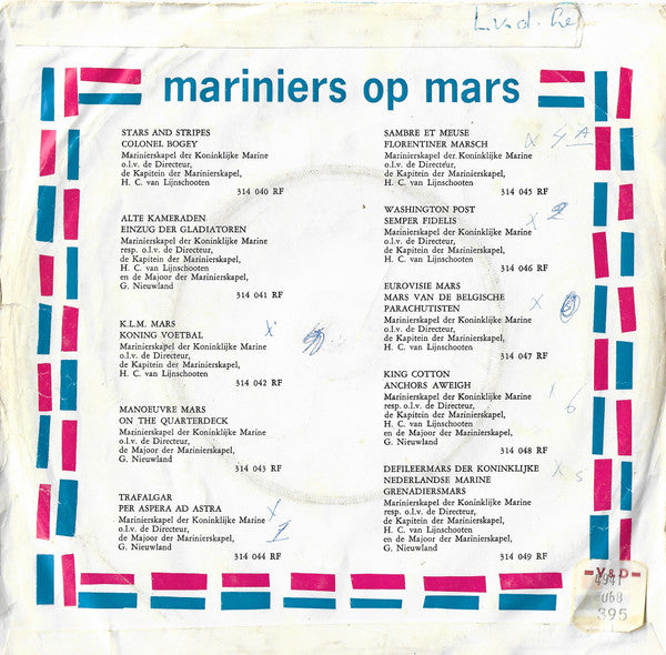 Marinierskapel Der Koninklijke Marine - Mariniers Op Mars 29231 Vinyl Singles VINYLSINGLES.NL