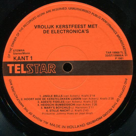 Electronica's - Vrolijk Kerstfeest Met De Electronica's (LP) Vinyl LP Vinyl Zeer Goed / Hoesje Goed "VINYLSINGLES.NL"