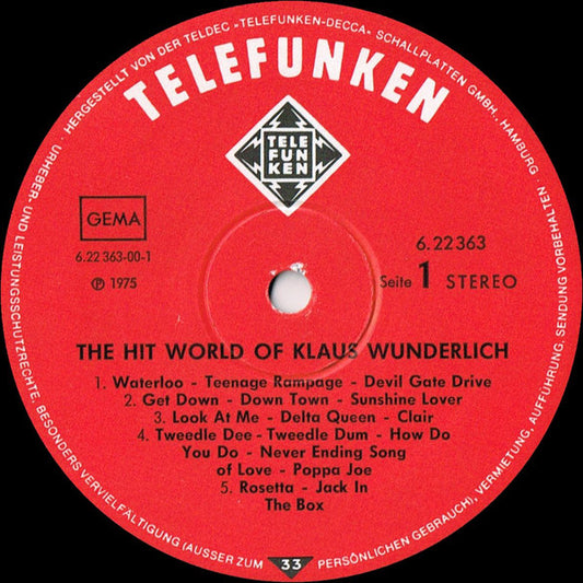 Klaus Wunderlich - The Hit World (LP) Vinyl LP Vinyl Zeer Goed / Hoesje Goed "VINYLSINGLES.NL"