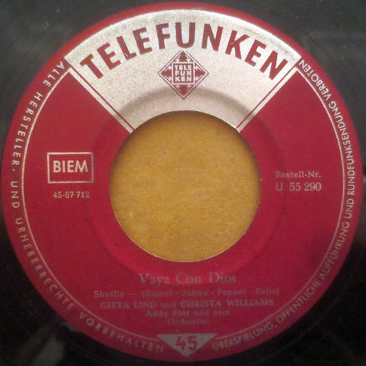 Gitta Lind - Christa Williams - Vaya Con Dios Vinyl Singles Vinyl Very Good (VG) <br> Hoes Good Plus (G+)