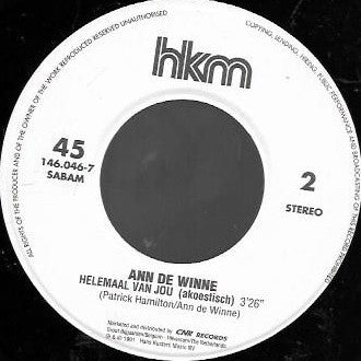 Ann De Winne - Helemaal Van Jou 30598 Vinyl Singles Goede Staat