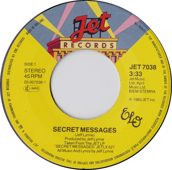 Electric Light Orchestra - Secret Messages 30093 Vinyl Singles Goede Staat