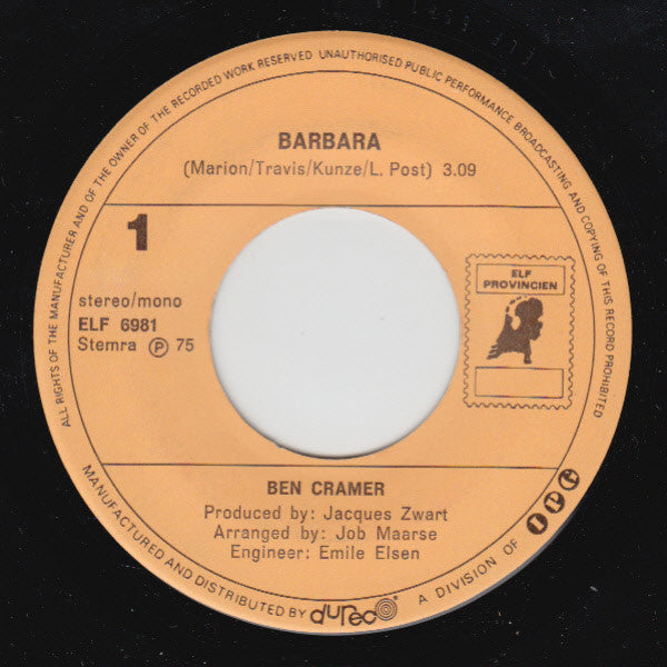 Ben Cramer - Barbara 26379 Vinyl Singles Hoes: Generic