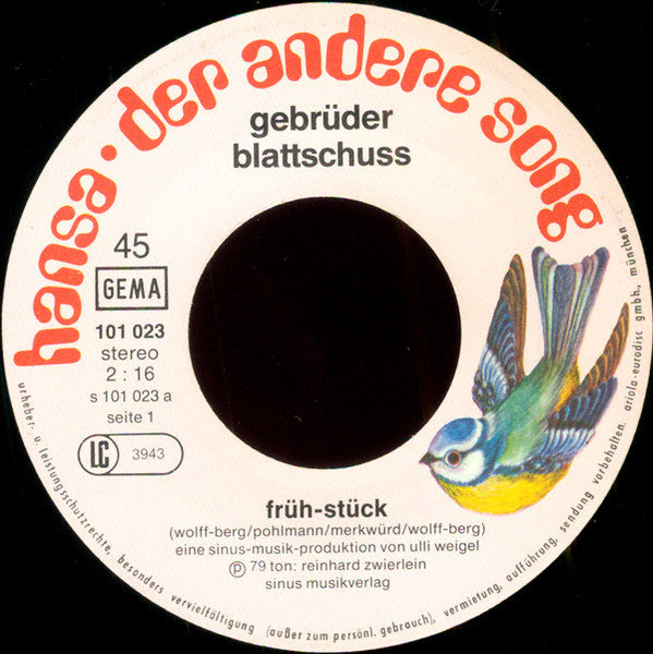 Gebrüder Blattschuss - Früh-Stück 31238 Vinyl Singles VINYLSINGLES.NL