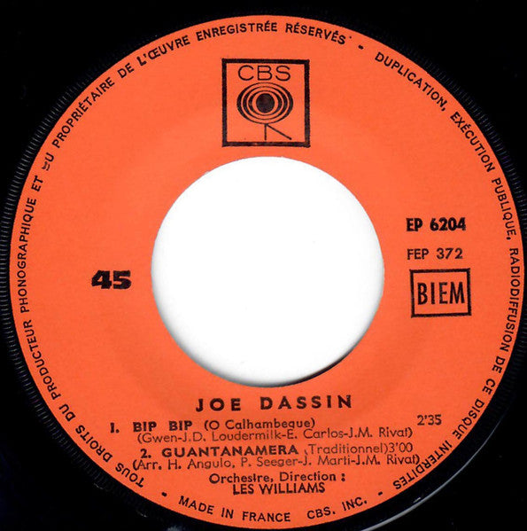 Joe Dassin - Bip Bip (EP) 13806 Vinyl Singles EP VINYLSINGLES.NL