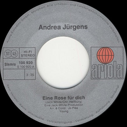 Andrea Jurgens - Eine Rose Für Dich 31973 Vinyl Singles Goede Staat