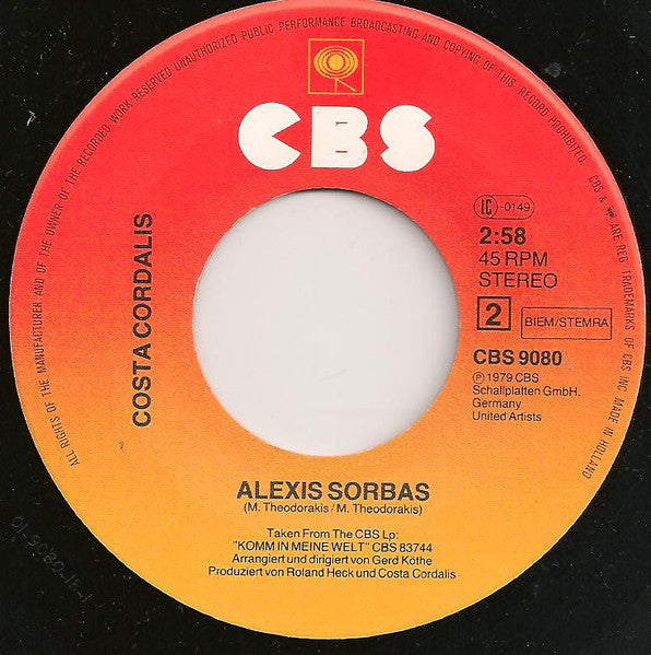 Costa Cordalis - Das Alte Lied Von Helena 15330 32152 Vinyl Singles VINYLSINGLES.NL