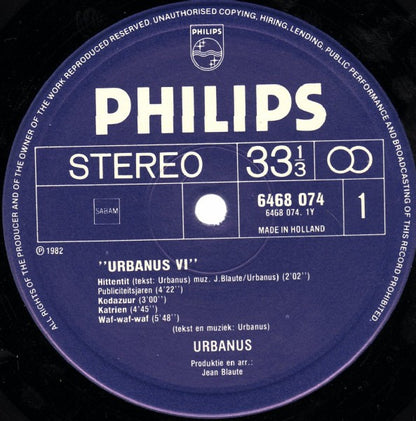 Urbanus - Urbanus VI (LP) 48319 Vinyl LP Goede Staat