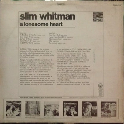 Slim Whitman - A Lonesome Heart (LP) 46328 Vinyl LP VINYLSINGLES.NL