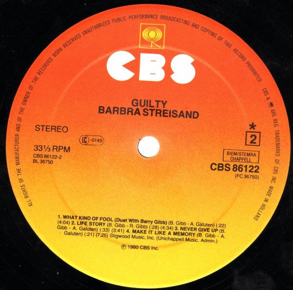 Barbra Streisand - Guilty (LP) 49984 Vinyl LP Goede Staat