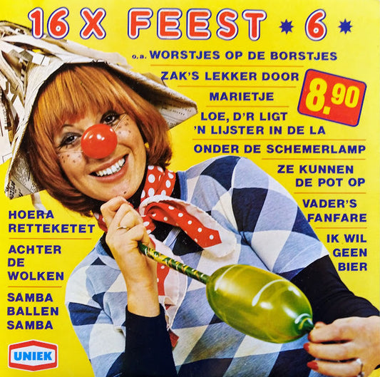 Various - 16 x Feest 6 (LP) 40529 43579 46437 Vinyl LP VINYLSINGLES.NL