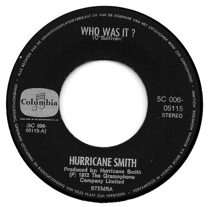 Hurricane Smith - Who Was It? 18996 Vinyl Singles