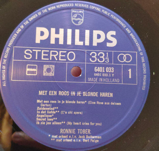 Ronnie Tober - Met Een Roos In Je Blonde Haren (LP)