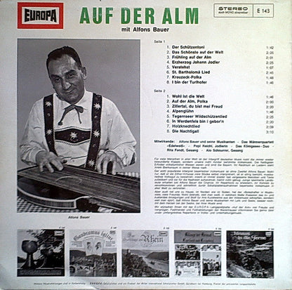 Alfons Bauer - Auf Der Alm Mit Alfons Bauer (LP) 49375 Vinyl LP Goede Staat
