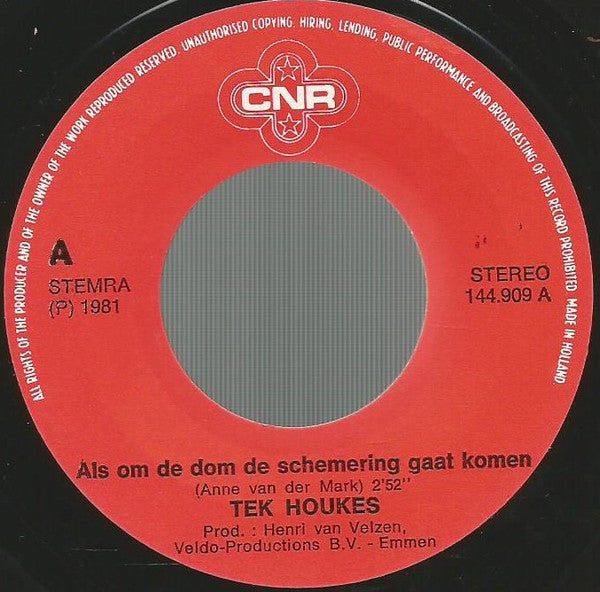 Tek Houkes - Als Om De Dom De Schemering Gaat Komen 29257 Vinyl Singles VINYLSINGLES.NL