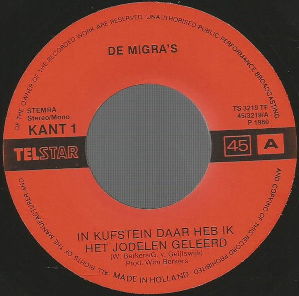 Migra's - In Kufstein Daar Heb Ik Het Jodelen Geleerd 29099 Vinyl Singles VINYLSINGLES.NL