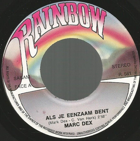 Marc Dex - Als Je Eenzaam Bent Vinyl Singles Vinyl Very Good (VG) <br> Hoes Good Plus (G+)